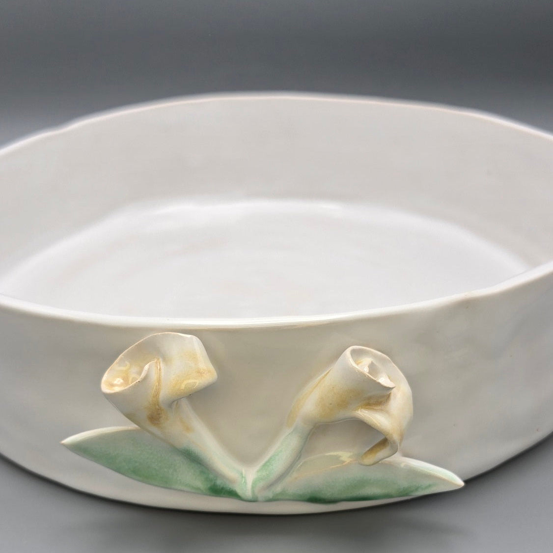 Calla Mist White Serving Dish Large