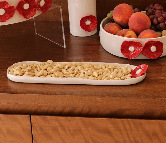 Bloom White and Red Slim Flat Plate