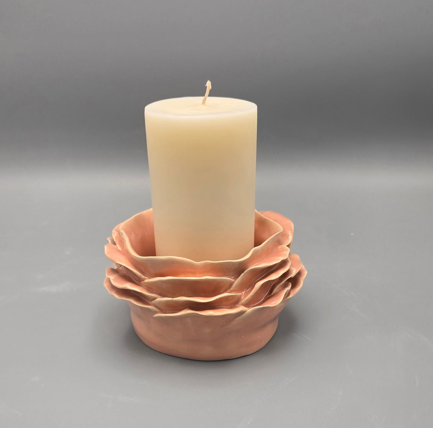 Petal Light Peach Candle Holder