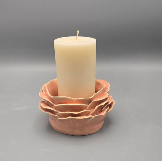 Petal Light Peach Candle Holder