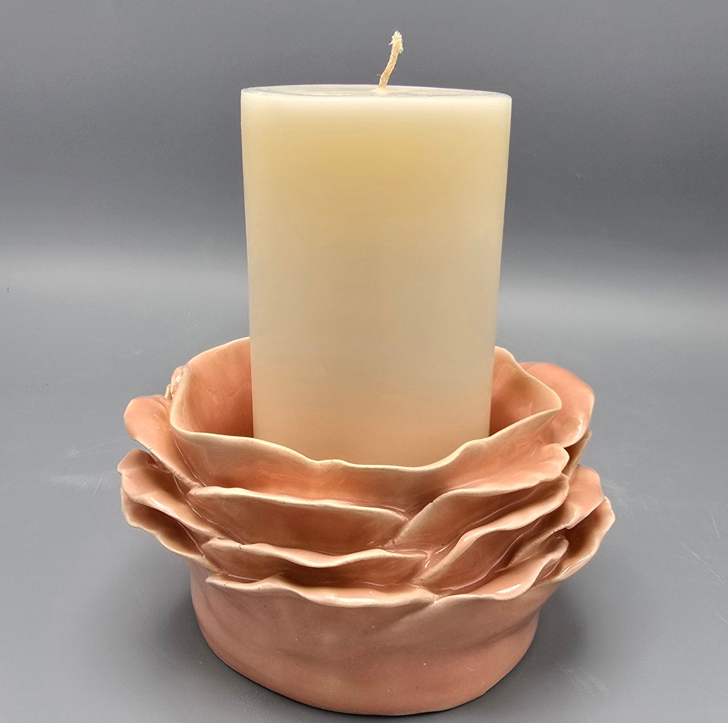 Petal Light Peach Candle Holder