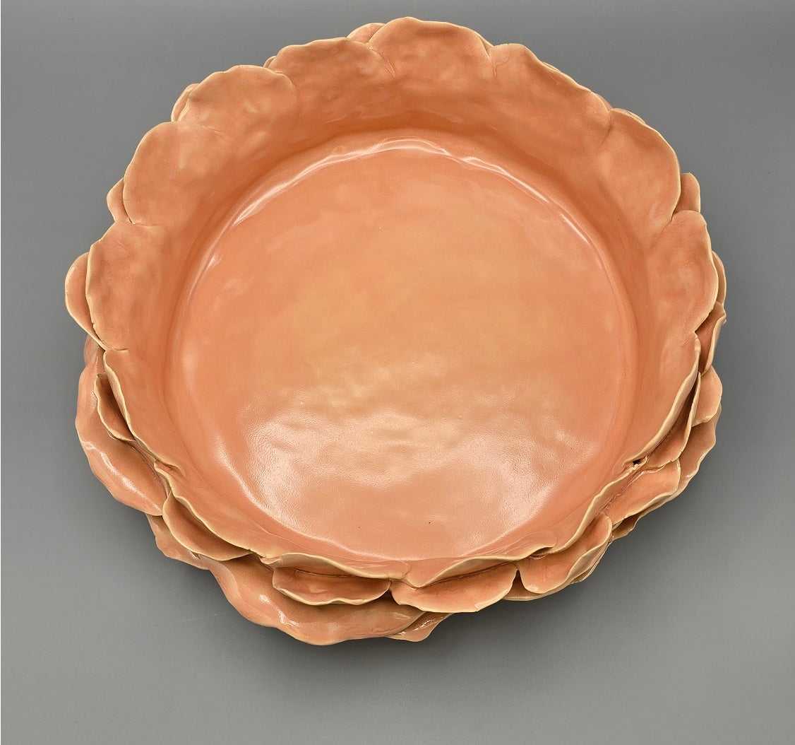 Petal Light Peach Serving Dish & Centerpiece Large High
