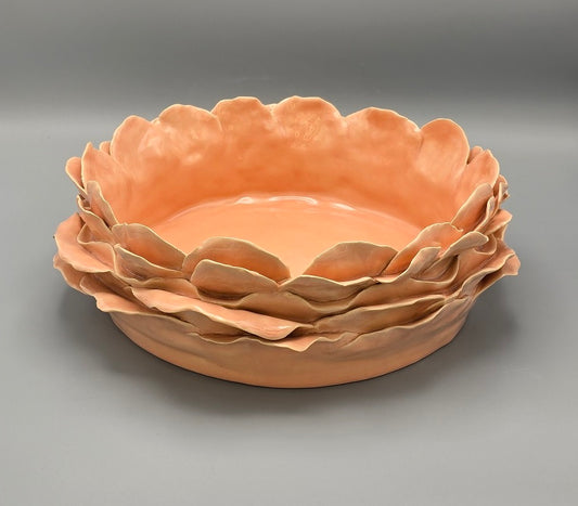 Petal Light Peach Serving Dish & Centerpiece Large High