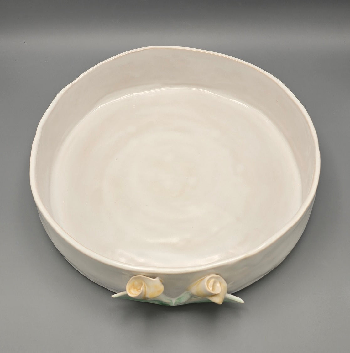 Calla Mist White Serving Dish Large