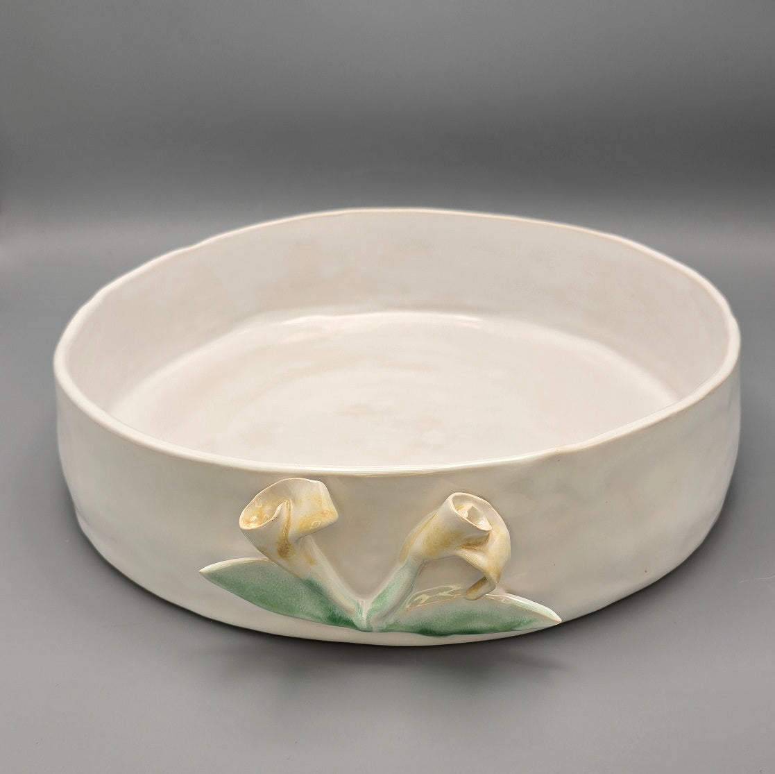 Calla Mist White Serving Dish Large