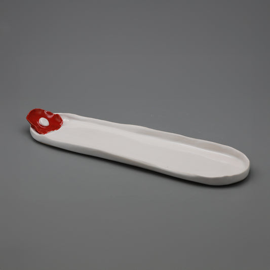 Bloom White and Red Slim Flat Plate