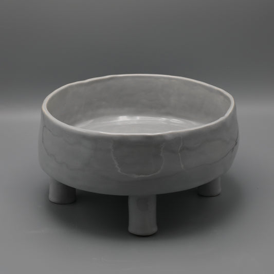 Calla Mist Round Grey Serving Dish Medium