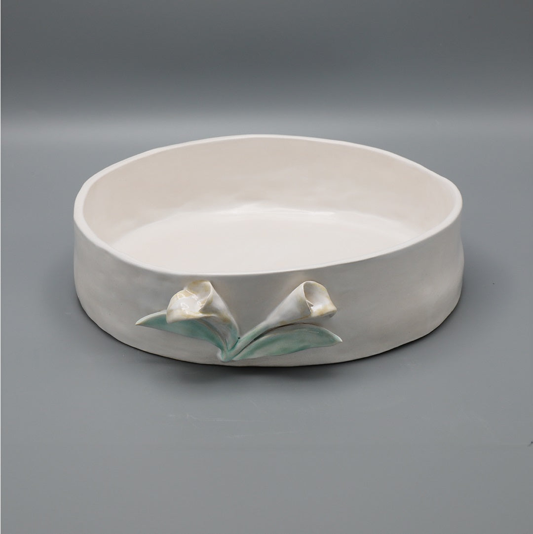 Calla Mist White Serving Dish Medium