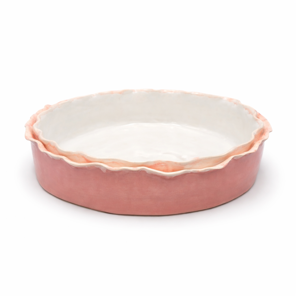 Ruffle Serving Dish Pink Medium