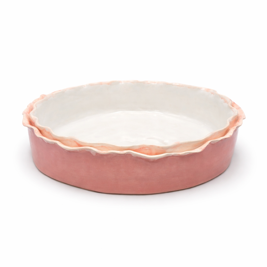 Ruffle Serving Dish Pink Medium
