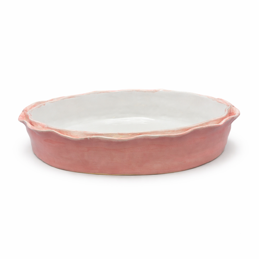 Ruffle Serving Dish Pink Large