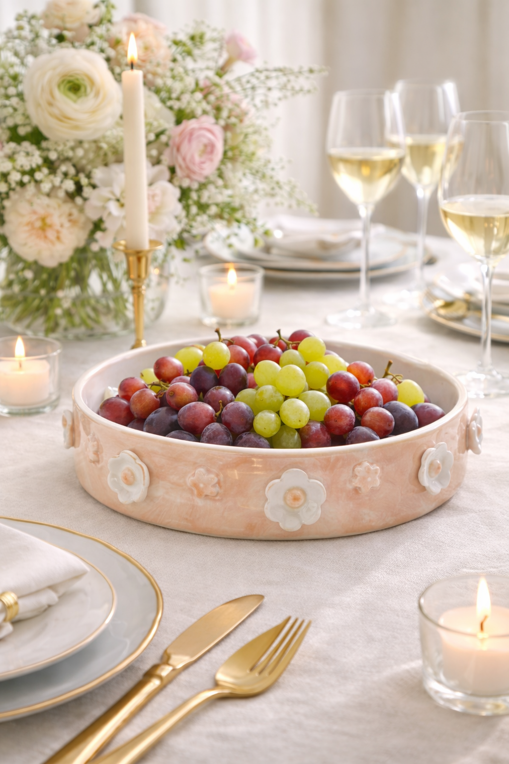 Daisy Serving Dish Blush Glow Large