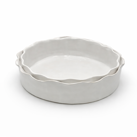 Ruffle Serving Dish White Medium