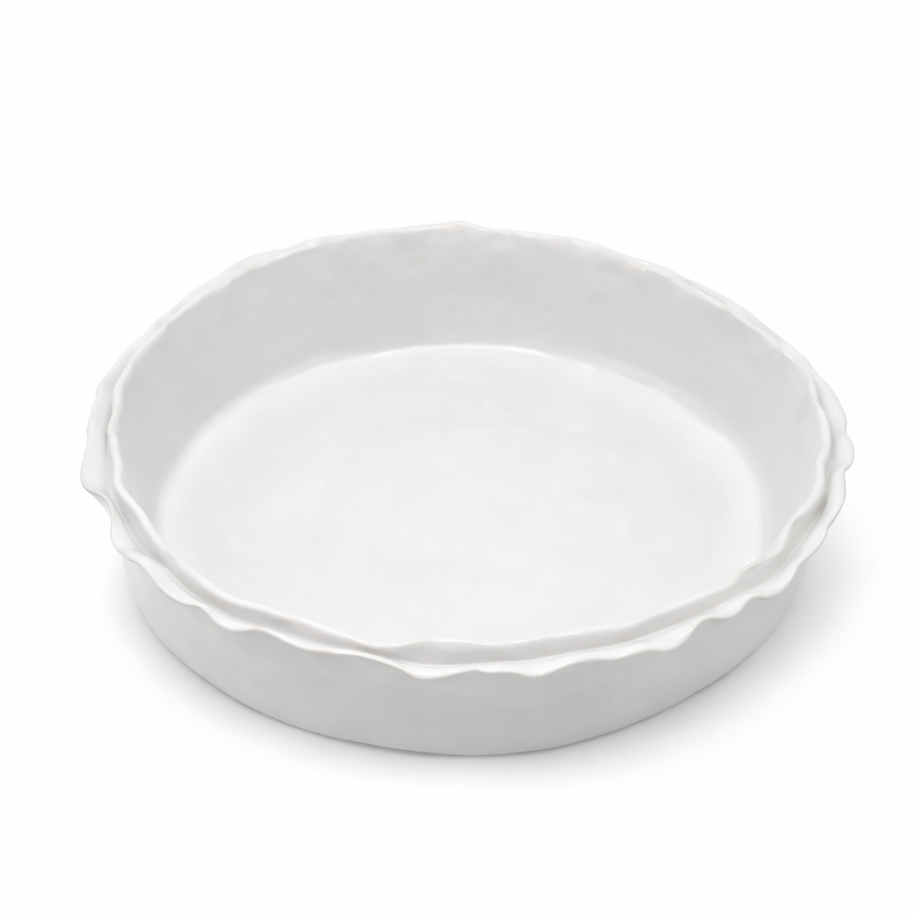 Ruffle Serving Dish White Medium