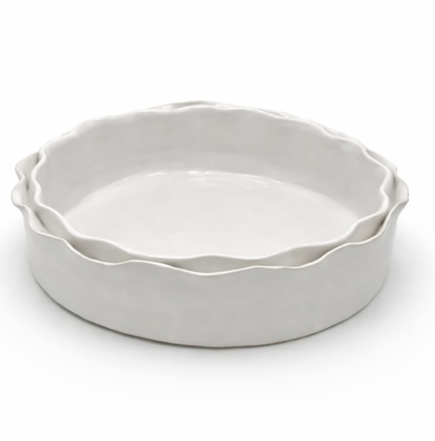 Ruffle Serving Dish White Large