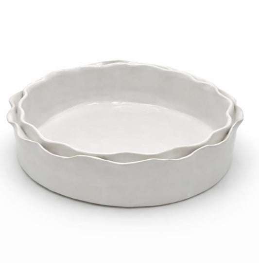 Ruffle Serving Dish White Large