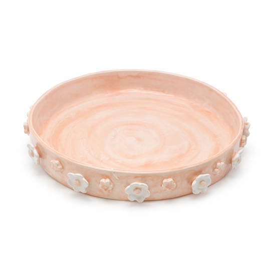 Daisy Serving Dish Blush Glow Large Low