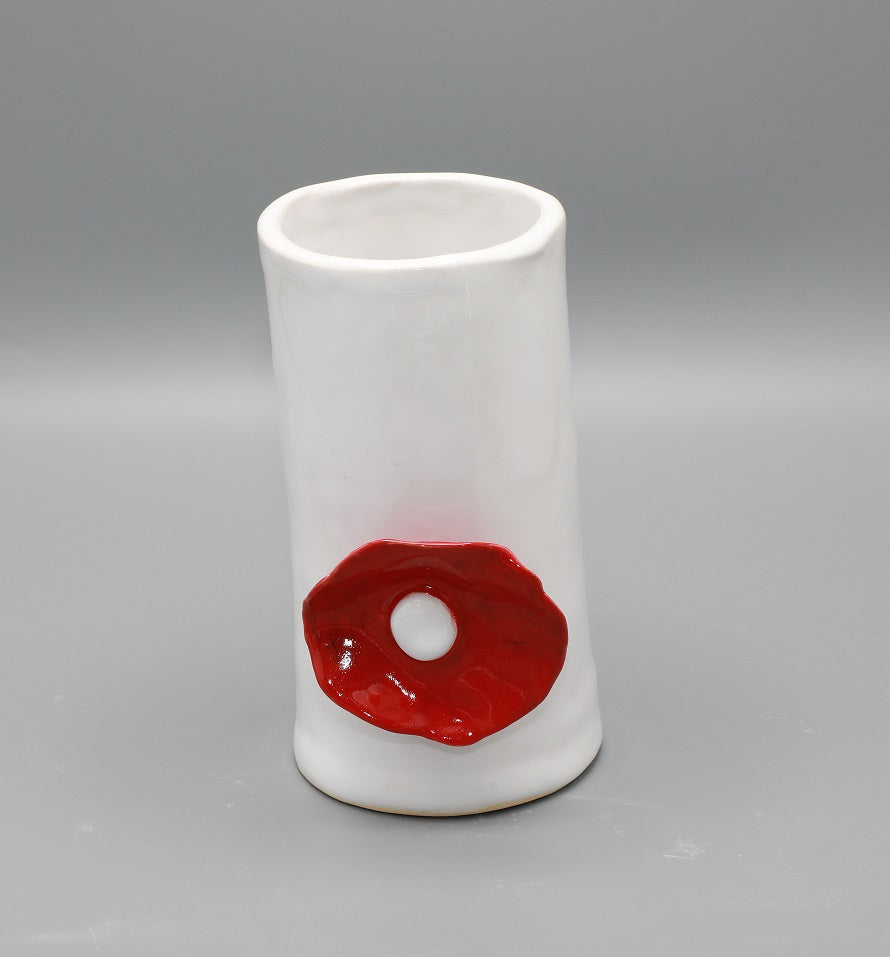 Bloom White and Red Vase